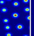 This is a hotspot comparison of the agent based model for a random walk (left) and a L&#233;vy flight (right).