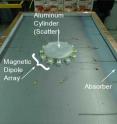 This is the set up of the lab where U of T Professor George Eleftheriades and PhD student Michael Selvanayagam have designed and tested a new approach to cloaking -- by surrounding an object with small antennas that collectively radiate an electromagnetic field. The radiated field cancels out any waves scattering off the cloaked object.