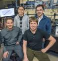 From left Xiang Zhang, Haim Suchowski, Zi Jing Wong, Kevin O'Brien and Alessandro Salandrino have created a nonlinear light-generating zero-index metamaterial that holds promise for future quantum networks and light sources.