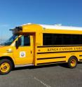 Electric school buses, such as the Trans Tech model shown here, could save school districts millions if integrated with a vehicle-to-grid system, according to new research.