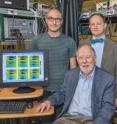 From left, Nicholas Lewis, Graham Fleming and Tom Oliver developed 2D-EV, a spectroscopy technique that enables electronic and molecular dynamics during a photochemical reaction to be simultaneously monitored on a femtosecond time-scale.