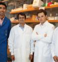 The researchers, from left to right: Aaron Anselmo, Samir Mitragotri, Stefano Menegatti and Sunny Kumar. Not pictured: Douglas R. Vogus and Todd M. Squires