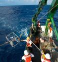 Hawaii Ocean Time-series Program scientists work aboard the R/V Ka'imikai-O-Kanaloa in the North Pacific Ocean. The HOT Program provided decades of data used to reconstruct historical nitrogen concentrations.