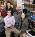 This is the Martin Burke chemistry group. Right to left:Junqi Li, Steven Ballmer,  Jonathan Lehmann, Michael Schmidt, Andrea Palazzolo. Marty Burke,  professor of chemistry, bottom center.