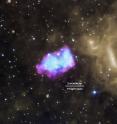 This is a study of 3C 397, a supernova remnant shown here in X-rays from NASA's Chandra X-ray Observatory (purple) and Suzaku (blue), indicates the blast arose from a single white dwarf that accumulated matter from a normal companion star. The white dwarf exploded as its mass neared 1.4 solar masses.