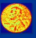 The micrometer-resolution image, taken from roughly half a meter (1.5 feet) away, shows the height of a US penny at various points.