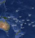 This map of the Pacific shows the estimated number of years ago (years B.P. or before present) various island groups were settled, starting with the Bismarck and Solomon Islands 3,470 years ago. The compass shows the direction of prevailing easterly-southeasterly winds and the directions for safer or more dangerous journeys by early seafarers in canoes who settled the Pacific 3,500 to 900 years ago. A University of Utah study used mathematical modeling to show traveling against the wind during exploratory voyages was likely one of their strategies. If an exploration failed, the seafarers could then turn around and return home safely with the wind.