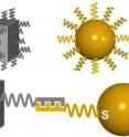 Nanoblocks and spheres are coated with complementary DNA tethers so the two dissimilar shapes attract and bind to one another.