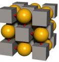 The DNA tethers lead cubic blocks and spheres to self assemble so that one sphere binds to each face of a cube, resulting in a regular, repeating arrangement.