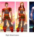 This image shows three levels of attractiveness in avatars from World of Warcraft.