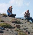 ASU professor Christy Till strives to better understand the potential for future eruptions at Yellowstone volcano by studying those in the recent past. She and paper co-author Jorge Vazquez examine Yellowstone lavas in the field.