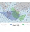 Magnetic field strength in the South Atlantic Anomaly is shown.