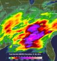 A NASA rainfall analysis from Dec. 23, 2015 to Dec. 27, 2015 showed highest rainfall totals of almost 938 mm (36.8 inches) were measured by IMERG in the state of Alabama.