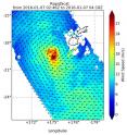 On Jan. 7, 2016 NASA's RapidScat instrument measured surface winds in Tropical Storm Ula and saw the strongest sustained winds near 29 meters per second//64.4 mph/104.4 kph south of the center.