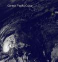 This image from NOAA's GOES-West satellite on Jan. 11 at 1500 UTC (10 a.m. EST) shows Tropical Storm Pali far to the southwest of Hawaii in the Central Pacific Ocean.