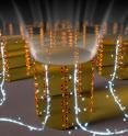 Vertically aligned chains in the organic semiconducting polymer inside microscopic patterns.