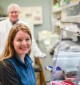 In the lab of University of Vermont biologist and malaria expert Joseph Schall (back), Ellen Martinsen, a researcher at the Smithsonian and adjunct at UVM, helped confirm a discovery she and colleagues made: a malaria parasite that infects white-tailed deer. It's the first-ever malaria parasite known to live in a deer species and the only native malaria parasite found in any mammal in North or South America. Their results were published in the journal <i>Science Advances</i>.