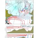 These are North Atlantic current and ice sheets during the last ice age. SO2 is the site where the sediment core is retrieved from, indicating existence of a warm blob.