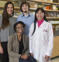 Seated, Jennifer Myers. Standing, from left, Ariana von Lersner, Charles Robbins and Qing-Xiang Amy Sang, professor of chemistry and biochemistry and the Endowed Professor of Cancer Research at Florida State.