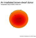 An irradiated brown dwarf donor. Temperature map of J1433.