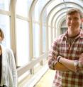 This is photo shows University of Nebraska-Lincoln biologists Eileen Hebets (left) and Jay Stafstrom.