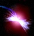 Akira's (right) gravity pulls Tetsuo's (left) gas into its central supermassive black hole, fueling winds that have the power to heat Akira's gas. Because of the action of the black hole winds, Tetsuo's donated gas is rendered inert, preventing a new cycle of star formation in Akira.