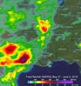 NASA's IMERG estimated rainfall totals from May 27 to June 2, 2016. Rainfall totals can be seen off the coast of the Carolinas from Tropical Depression Bonnie. Totals in parts of southeastern Texas were estimated by IMERG to be over 431 mm (17 inches).