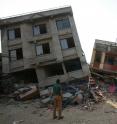 Buildings in Kathmandu, Nepal damaged by the April 2015 Gorkha earthquake.