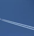 This is a condensation trail, or contrail, left behind an aircraft.