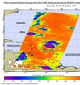 On Aug. 23 at 4:41 a.m. EDT infrared data saw both tiny depression Fiona and the low pressure area designated 99L.