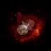 Best known for an enormous eruption in the 1840s that created the billowing, hourglass-shaped Homunculus nebula imaged here by the Hubble Space Telescope, Eta Carinae is the most massive and luminous star system within 10,000 light-years.