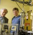 (left) Federico Capasso, Robert L. Wallace Professor of Applied Physics and Vinton Hayes Senior Research Fellow in Electrical Engineering, and (right) research associate Mikhail Belkin, both of Harvard's School of Engineering and Applied Sciences.