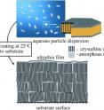Caught on film: Ultrathin (50 nm) films of crystalline polyethylene were prepared at room temperature from prefabricated polymer nanocrystals functioning as building blocks. The very small particle size, in combination with the phenomenon that the amorphous regions are located at the surface exclusively in polymer single crystals, results in efficient interaction between particles in the films.