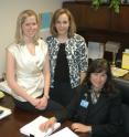 Dr. Martha Tingen, right, gave 2007 MCG School of Nursing graduates Rachel Murchison, left, and Anna Burnett the opportunity to participate in all aspects of a federally funded research study as students. Their experience is chronicled in this month's <i>Journal of Nursing Education</i>.