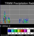 TRMM noticed that some of Parma's "hot towers" or towering thunderstorms are reaching as high as 14 kilometers (more than 8.5 miles high), indicating very powerful storms with heavy rainfall (gray/black). TRMM noticed that some of Parma's "hot towers" or towering thunderstorms are reaching as high as 14 kilometers (more than 8.5 miles high), indicating very powerful storms with heavy rainfall (gray/black).