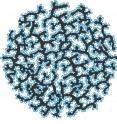 This schematic shows a silicon-carbon nanocomposite granule formed through a hierarchical bottom-up assembly process.  Annealed carbon black particles are coated by silicon nanoparticles and then assembled into rigid spheres with open interconnected internal channels.