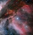 This image of part of the Carina Nebula was created from images taken through red, green and blue filters with the Wide Field Imager on the MPG/ESO 2.2-meter telescope at ESO’s La Silla Observatory in Chile. It is centered on the unusual hot massive young star WR 22, a member of the rare class of Wolf-Rayet stars. The field of view is 0.55 x 0.55 degrees, covering a 72 x 72 light-year region at the distance of the nebula.