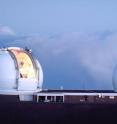 The twin telescopes at Keck Observatory in Hawaii. The astronomers used Keck to discover 18 new Jupiter-like planets orbiting massive stars.