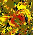 Left: This image was captured by NASA's Solar Dynamics Observatory (SDO) on June 19, 2010, the image shows the area in the wavelength of 171 Angstroms, which has here been colorized in yellow. Credit: NASA/SDO
Right: This visualization, based on the image on the left, uses specific colors to describe which areas on the sun cooled or heated over a 12-hour period. The use of reds and yellows imply that higher temperatures dominated earlier in the time period, while lower temperatures dominated later, meaning that the area showed steady cooling over time, but any heating happened too quickly and impulsively to be measured. The image compares wavelength 211 (which shows material in the 2 million K range) to wavelength 171 (which shows material about ten times cooler).