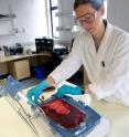 University of Strathclyde Bioengineer Laurie Shedden demonstrates the technology.