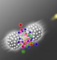 Two lead atoms collide, creating a quark gluon plasma, which can emit ultra short laser pulses.