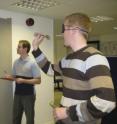The study assessed blindfolded participants throwing darts The study assessed blindfolded participants throwing darts