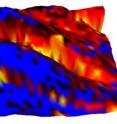 The blue spots in this image show where glucose has halted ferroelectric switching in an elastin protein.