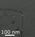 A graphene nanowire turns a corner. The nanowire was created via a process invented at Rice University in which a water layer only a few molecules thick acts as a mask. A graphene nanowire turns a corner. The nanowire was created via a process invented at Rice University in which a water layer only a few molecules thick acts as a mask.