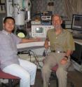 The experiments of Arizona State University's Jun Wu (left) and professor Peter Buseck (right) demonstrate a new way of studying materials at high pressure and temperature within an electron microscope. Hot, squeezed carbon samples provide an explanation of where large amounts of carbon reside in Earth's interior. The experiments of Arizona State University's Jun Wu (left) and professor Peter Buseck (right) demonstrate a new way of studying materials at high pressure and temperature within an electron microscope. Hot, squeezed carbon samples provide an explanation of where large amounts of carbon reside in Earth's interior.