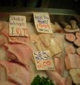 This image shows the diversity of fish products available at a typical fishmongers in the UK, including large skate wings typical of those included in the products analyzed in the current study.