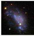 Iowa State's Curtis Struck and IBM's Bruce Elmegreen are studying how galaxies evolve from the clumpy example on the left to the smooth example on the right.