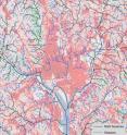 A new map of the Potomac River watershed stream network, including Washington, D.C. (seen here) significantly improves the information needed for assessing the impact of urbanization on aquatic ecosystems.