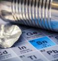 A single layer of tin -- an element familiar as the coating for tin cans -- could be the world's first material to conduct electricity with 100 percent efficiency at the temperatures that computer chips operate, according to a team led by researchers from the US Department of Energy's SLAC National Accelerator Laboratory and Stanford University. If used as wiring in computer chips, the material, called "stanene," could increase the speed and lower the power needs of future generations of computers.
