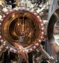 In crystallography experiments at the Coherent X-ray Imaging experimental station at LCLS, a liquid jet delivers nanoscale crystals into this chamber, where X-ray laser pulses strike them.